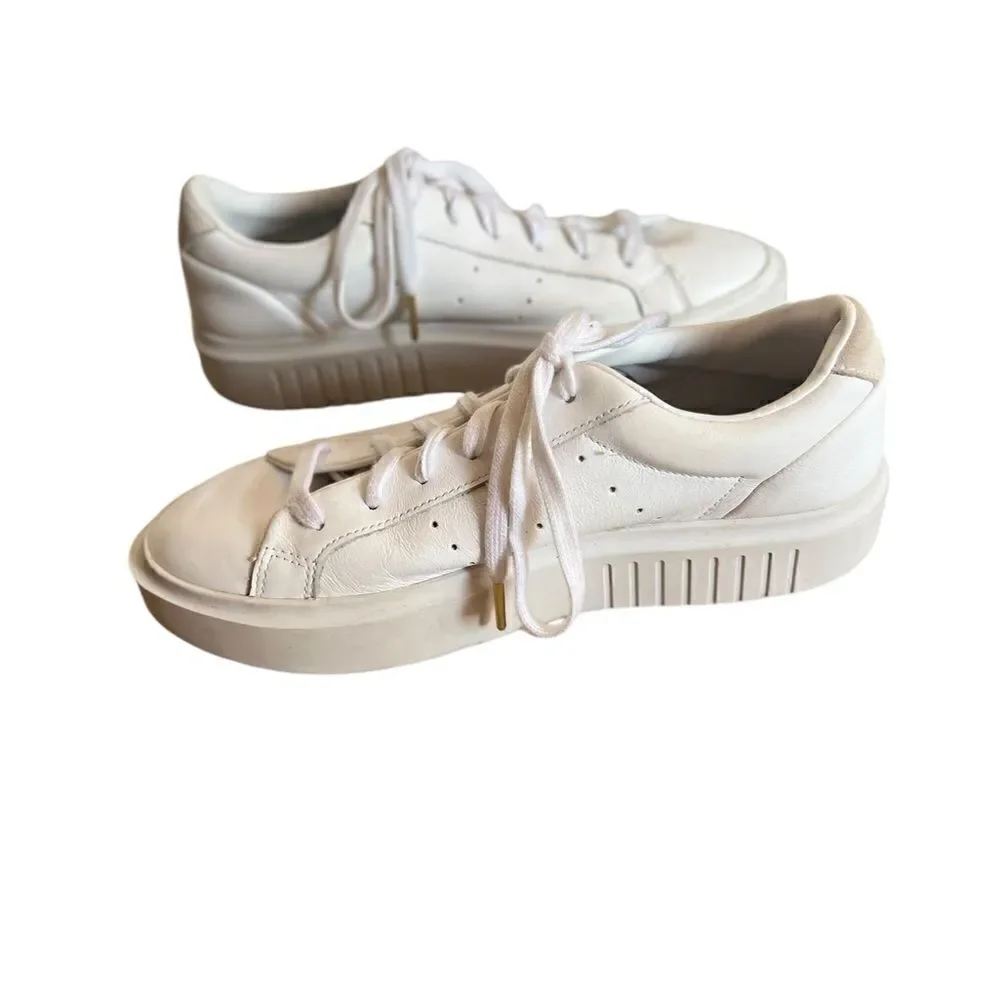 Adidas Sleek Pointed Toe Sneakers White Size 8